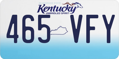 KY license plate 465VFY
