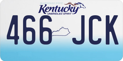 KY license plate 466JCK