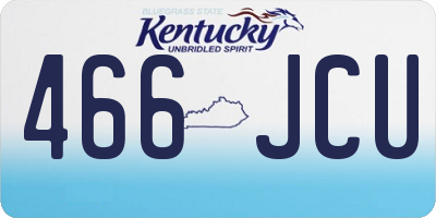 KY license plate 466JCU