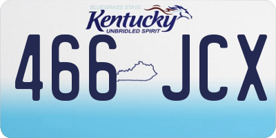 KY license plate 466JCX