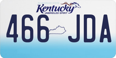 KY license plate 466JDA