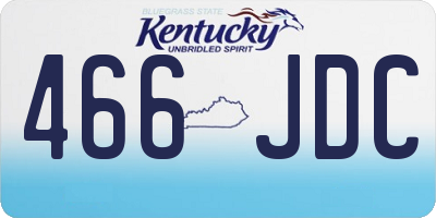 KY license plate 466JDC