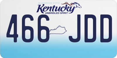KY license plate 466JDD
