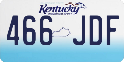 KY license plate 466JDF