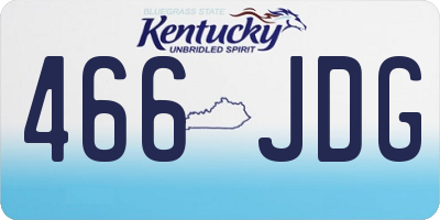 KY license plate 466JDG