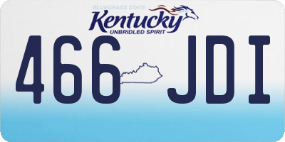 KY license plate 466JDI