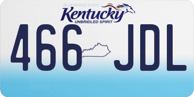 KY license plate 466JDL