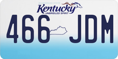 KY license plate 466JDM