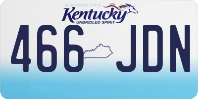 KY license plate 466JDN