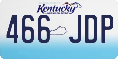 KY license plate 466JDP