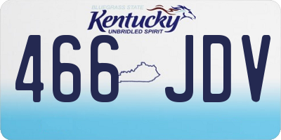 KY license plate 466JDV