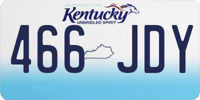 KY license plate 466JDY