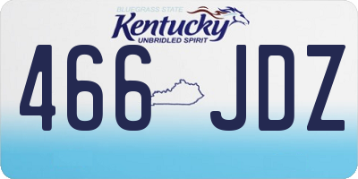 KY license plate 466JDZ
