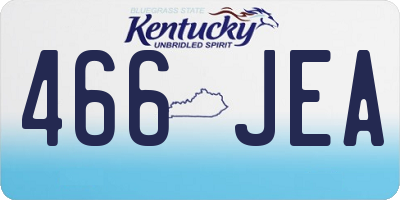 KY license plate 466JEA