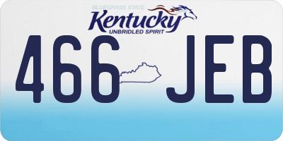KY license plate 466JEB