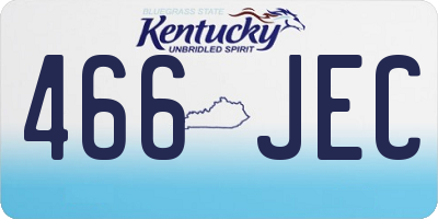 KY license plate 466JEC
