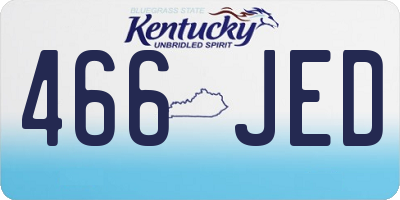 KY license plate 466JED