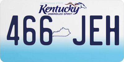 KY license plate 466JEH