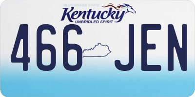 KY license plate 466JEN