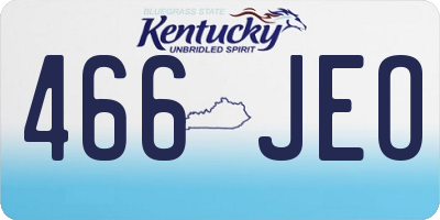 KY license plate 466JEO