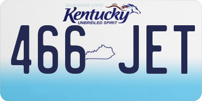 KY license plate 466JET