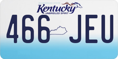KY license plate 466JEU