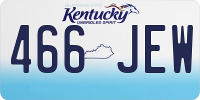 KY license plate 466JEW