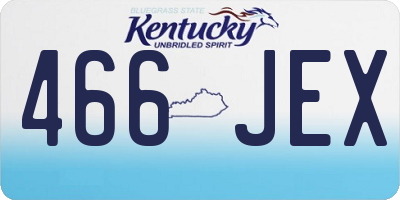 KY license plate 466JEX