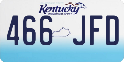 KY license plate 466JFD