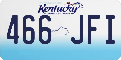 KY license plate 466JFI