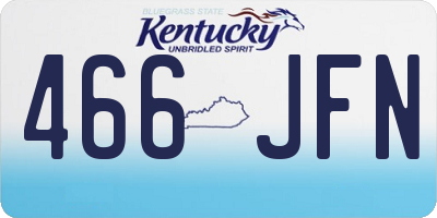 KY license plate 466JFN