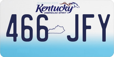 KY license plate 466JFY