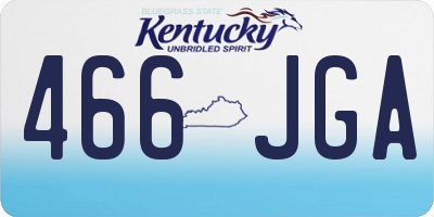 KY license plate 466JGA