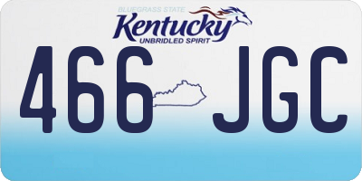 KY license plate 466JGC