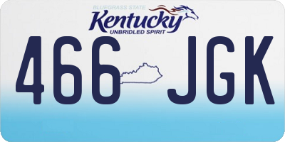 KY license plate 466JGK
