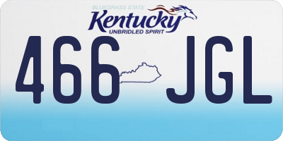 KY license plate 466JGL
