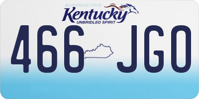 KY license plate 466JGO