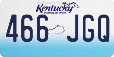 KY license plate 466JGQ