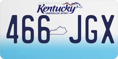 KY license plate 466JGX