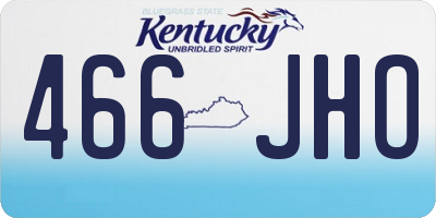 KY license plate 466JHO