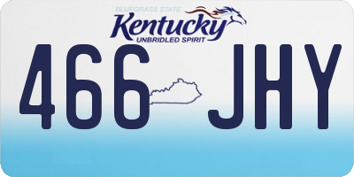 KY license plate 466JHY