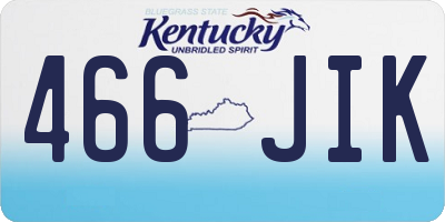 KY license plate 466JIK