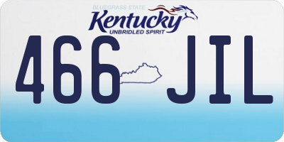 KY license plate 466JIL