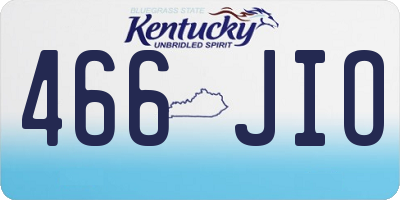 KY license plate 466JIO