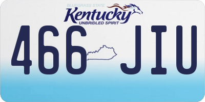 KY license plate 466JIU