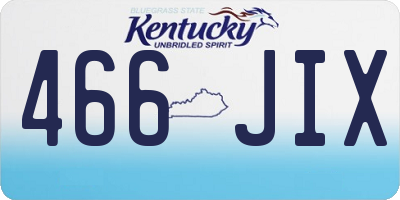 KY license plate 466JIX