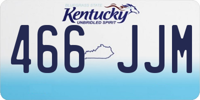 KY license plate 466JJM