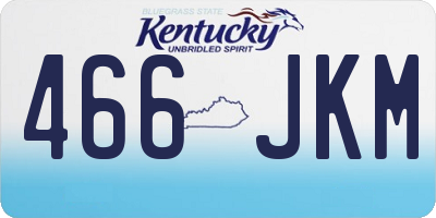 KY license plate 466JKM