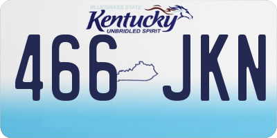 KY license plate 466JKN