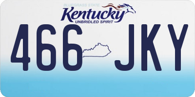 KY license plate 466JKY